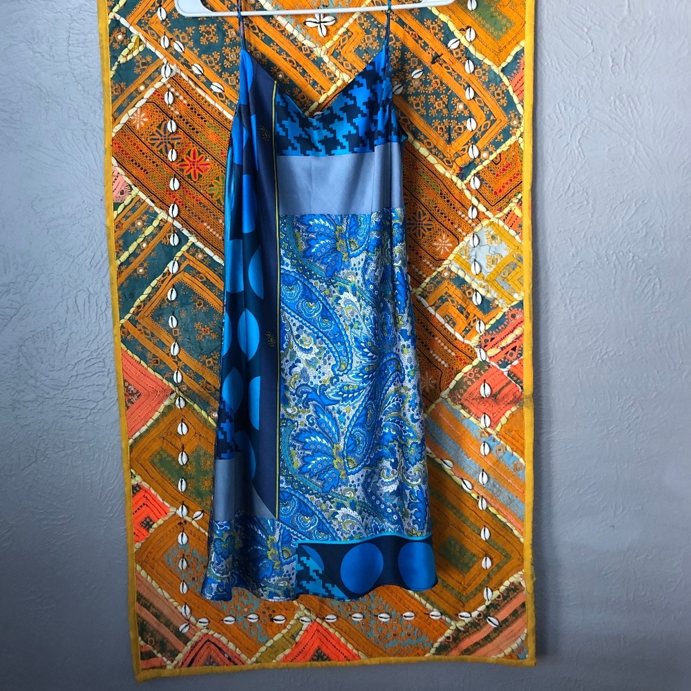 Lapis Patterned Silk Dress